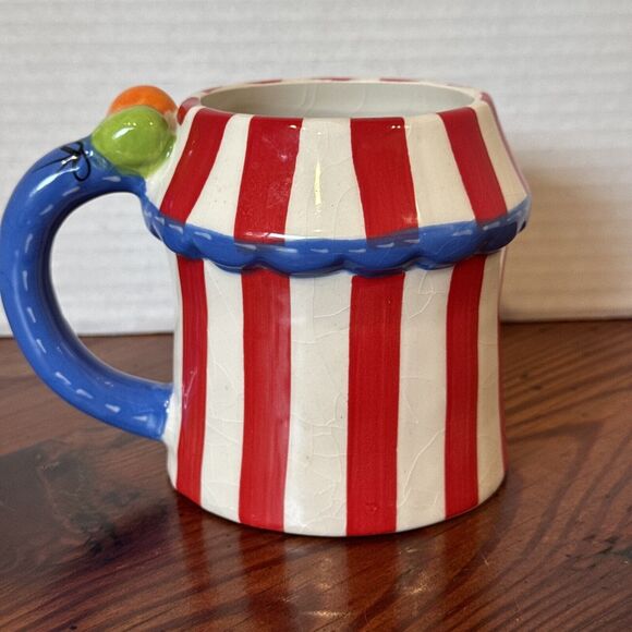 Pier 1 Imports Circus Tent Lion Elephant Peek a Boo Coffee Mug 3D Style - Picture 7 of 11